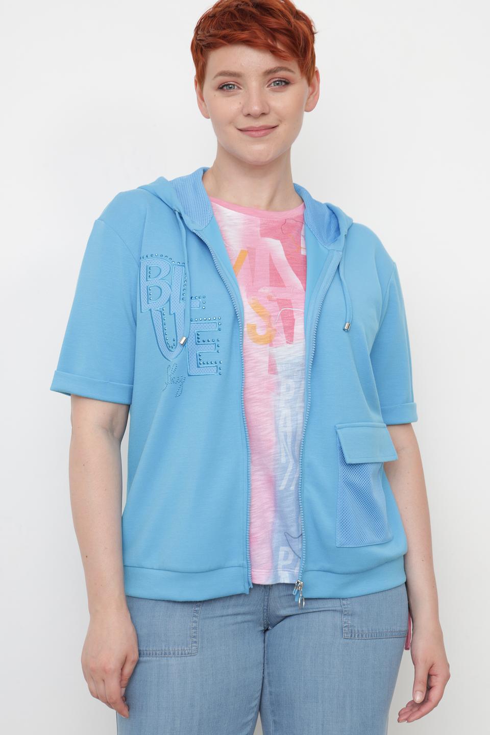 Толстовка Thomas Rabe голубая с коротким рукавом