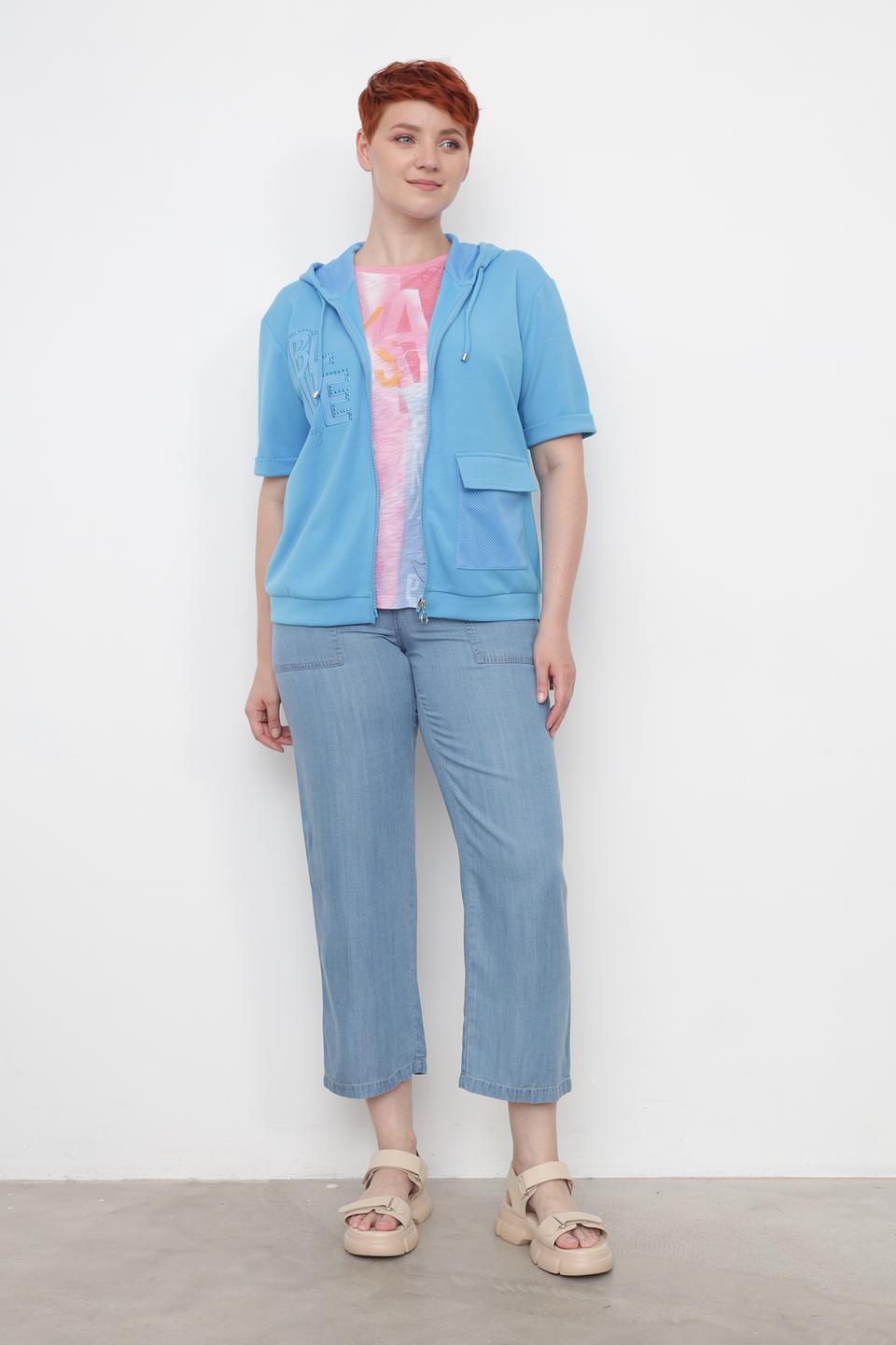 Толстовка Thomas Rabe голубая с коротким рукавом