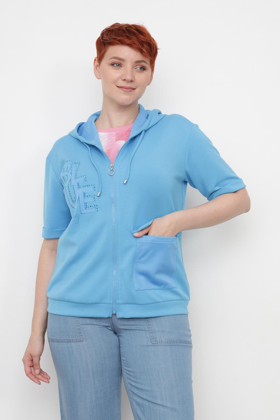 Толстовка Thomas Rabe голубая с коротким рукавом