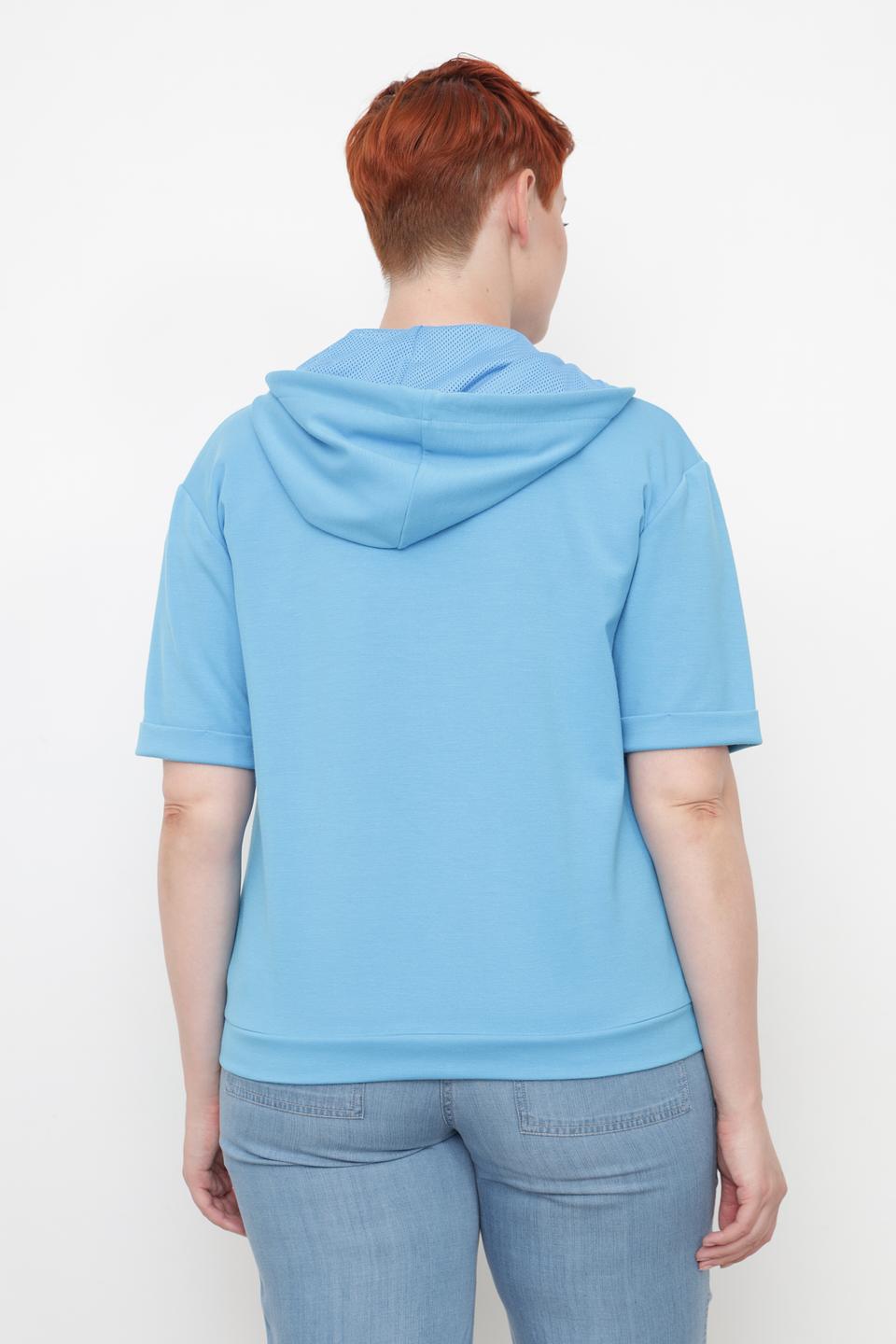 Толстовка Thomas Rabe голубая с коротким рукавом