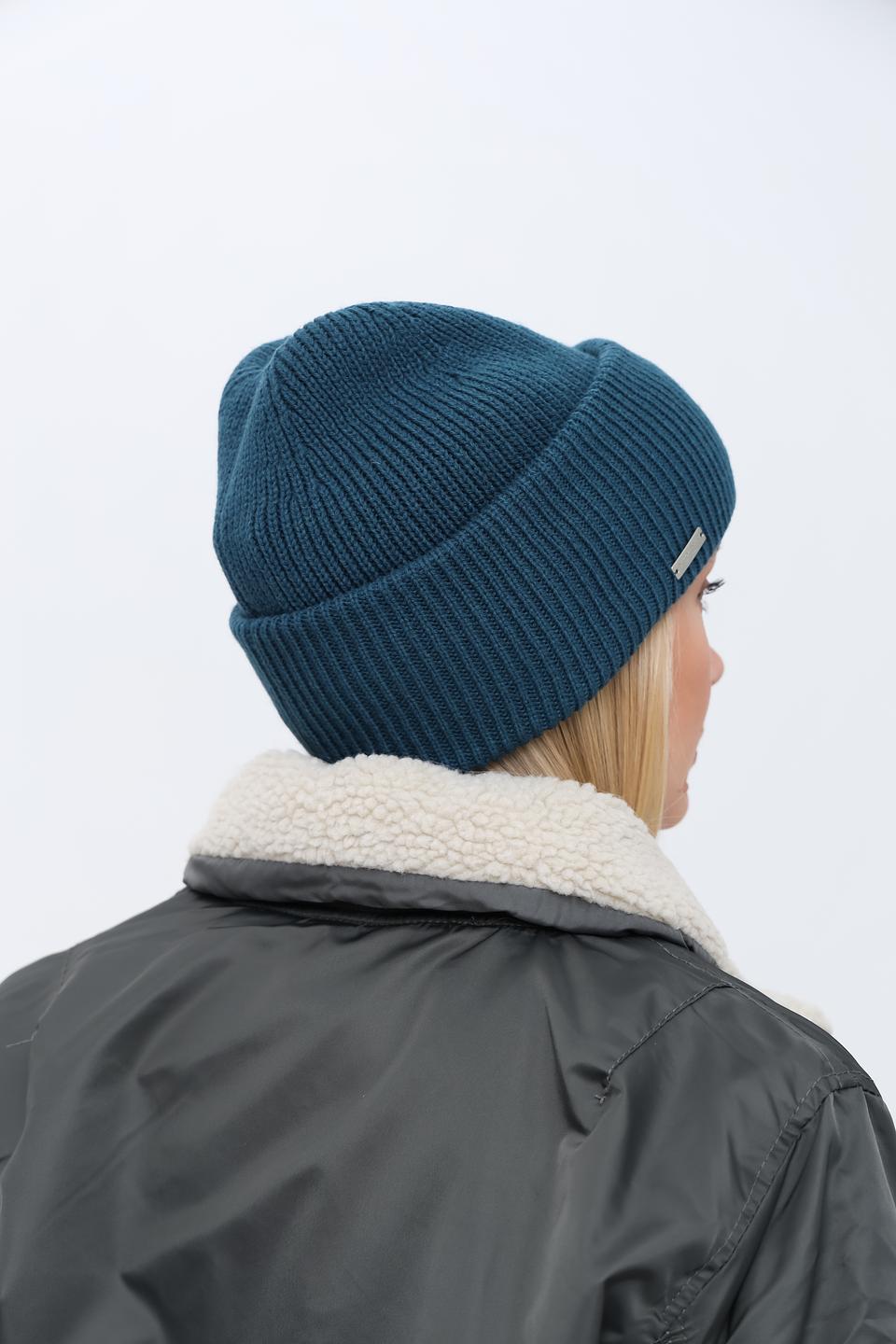 Шапка Seeberger вязаная бирюзовая