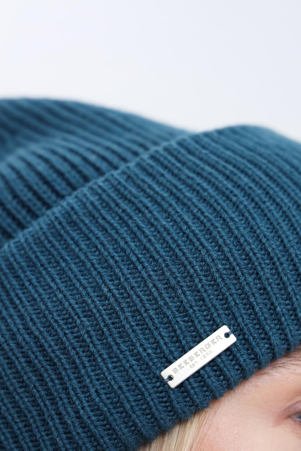 Шапка Seeberger вязаная бирюзовая