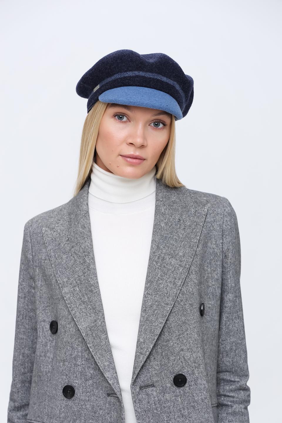 Берет Seeberger шерстяной синий