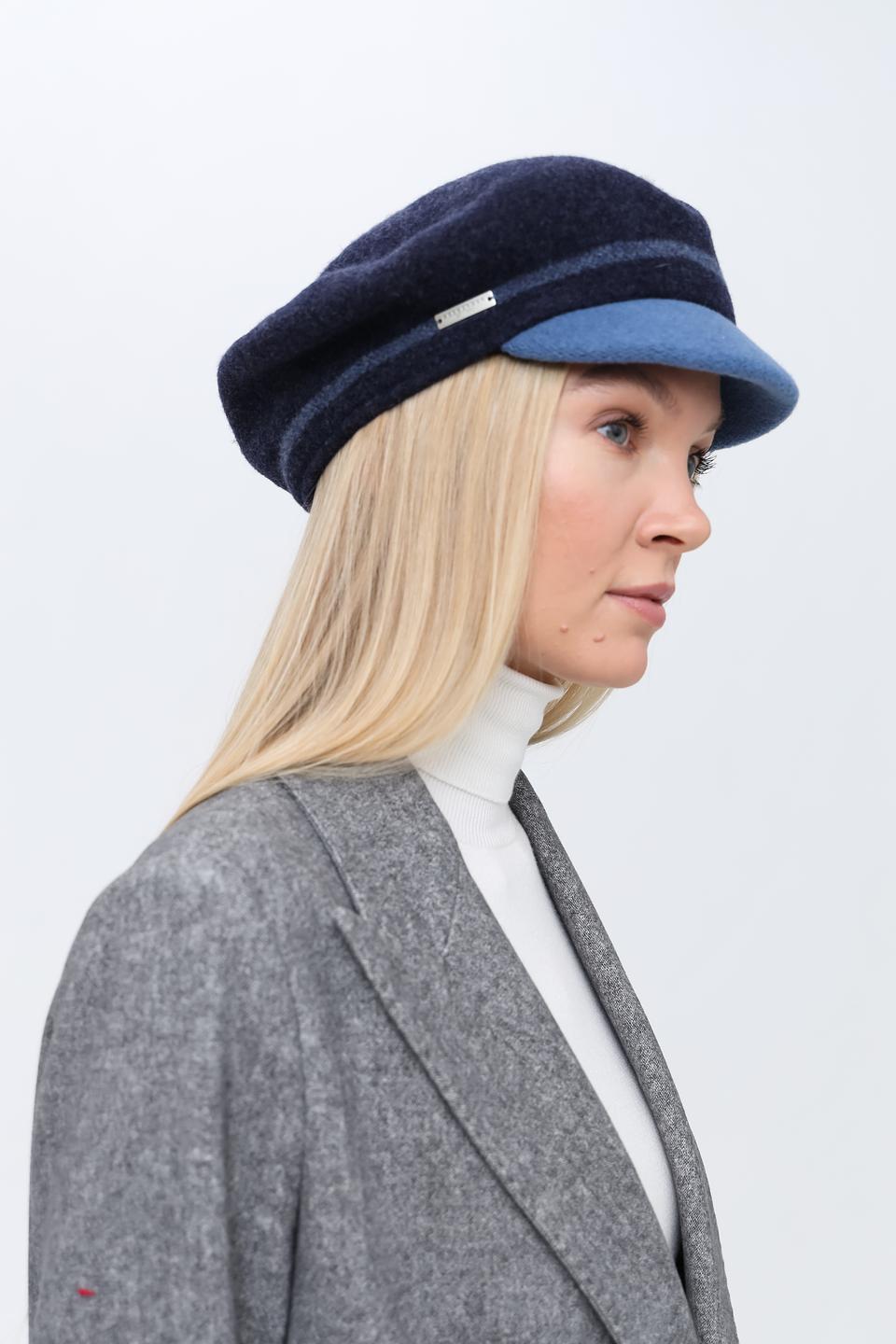 Берет Seeberger шерстяной синий