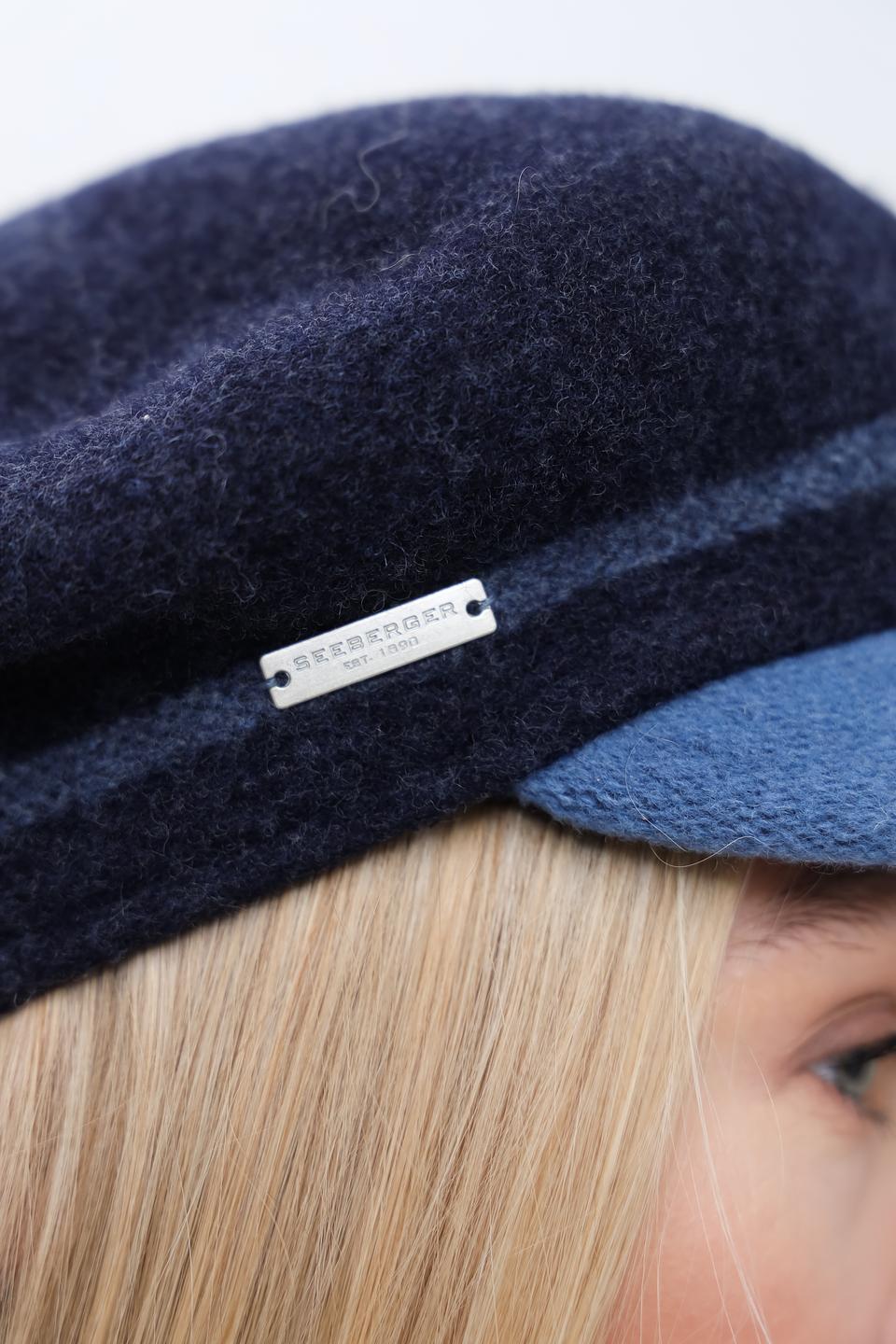 Берет Seeberger шерстяной синий