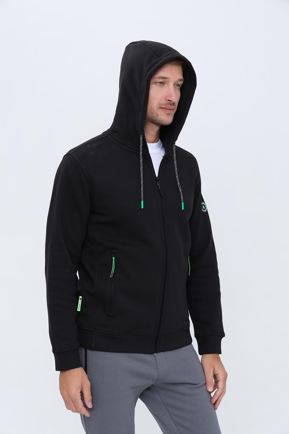 Кардиган Sea Barrier чёрный с зелёным