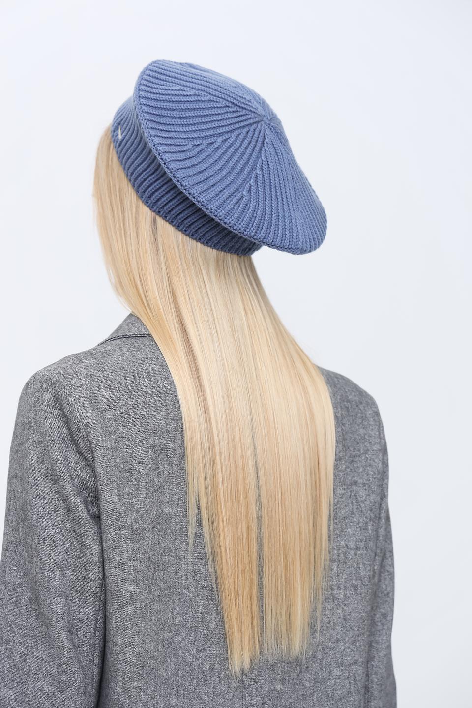 Берет Marhatter вязаный голубой