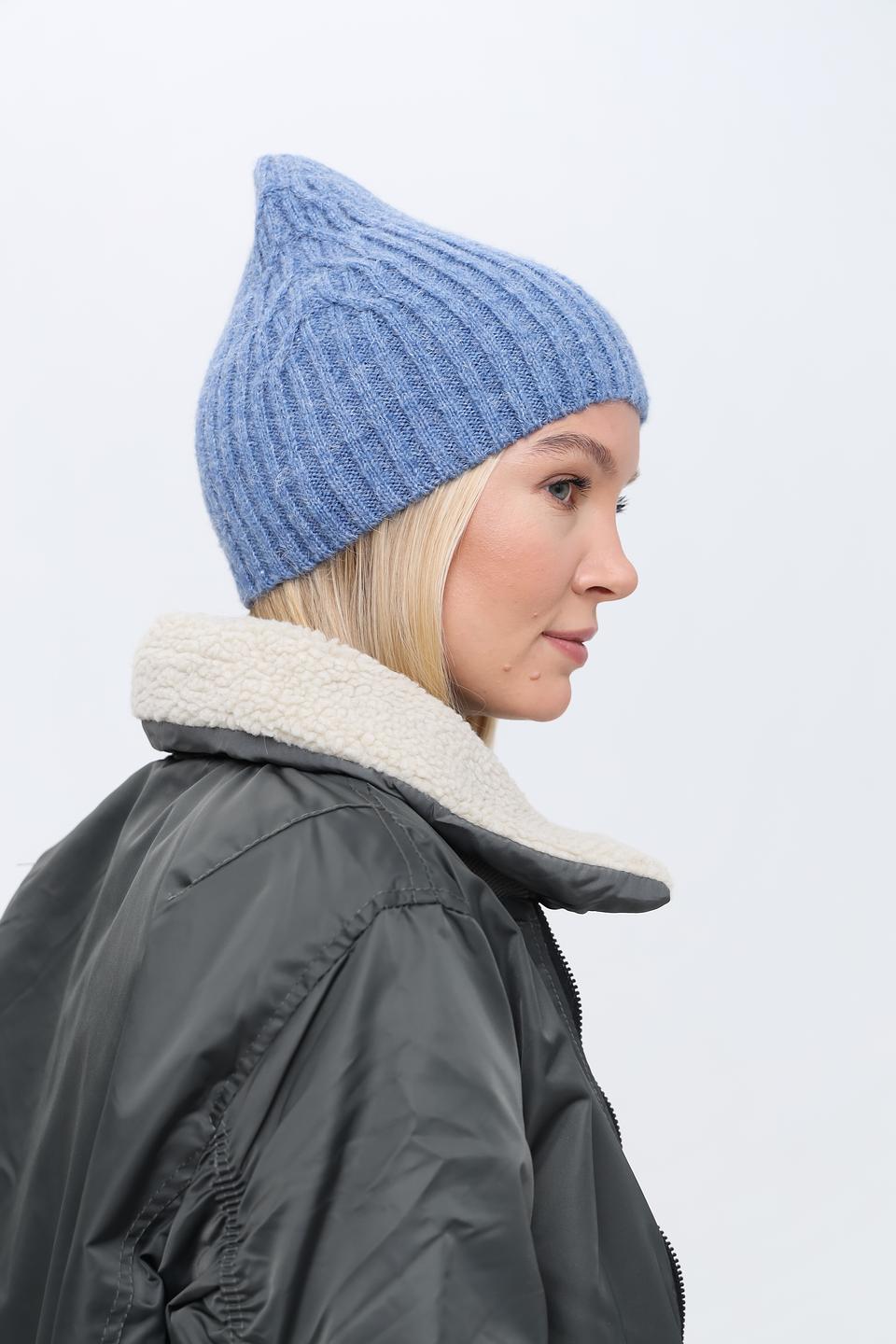 Шапка Marhatter вязаная голубая