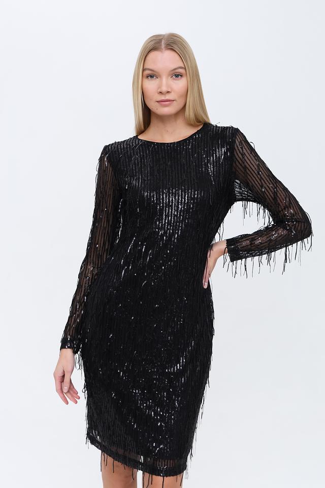 Платье Taifun с бахромой чёрное
