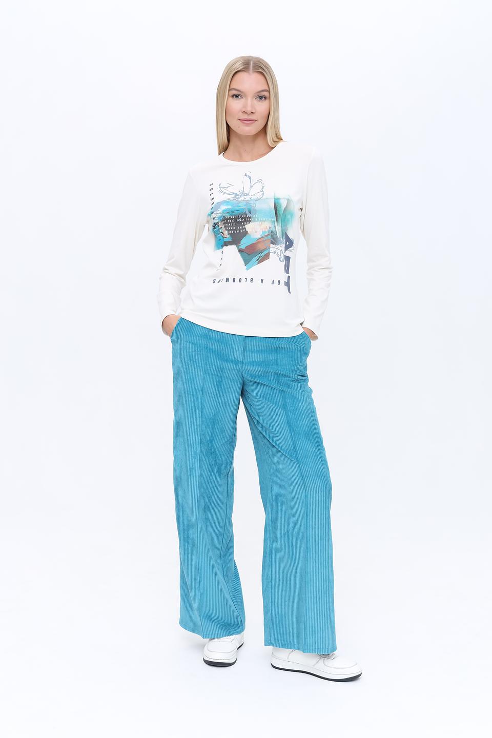 Брюки Lecomte вельветовые бирюзовые