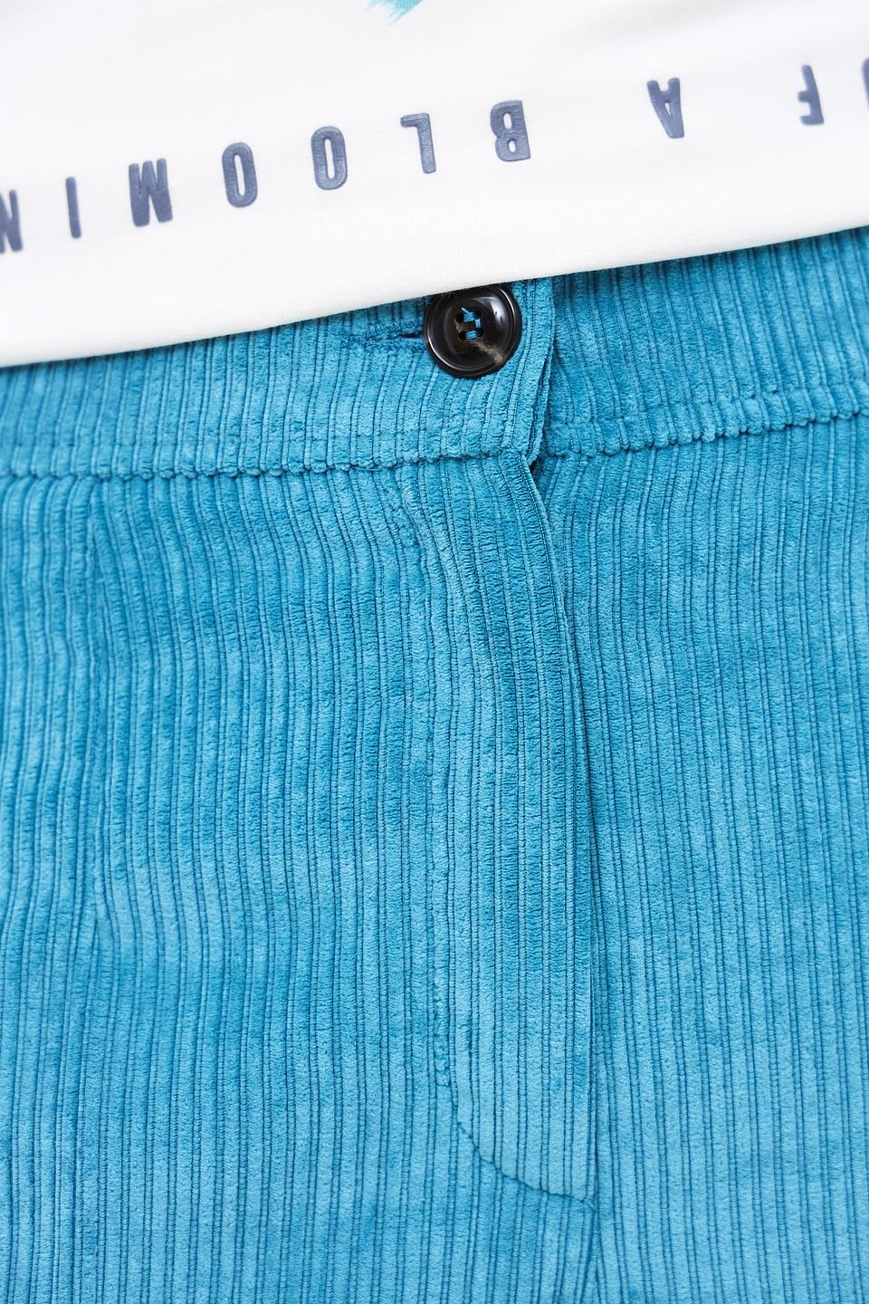 Брюки Lecomte вельветовые бирюзовые