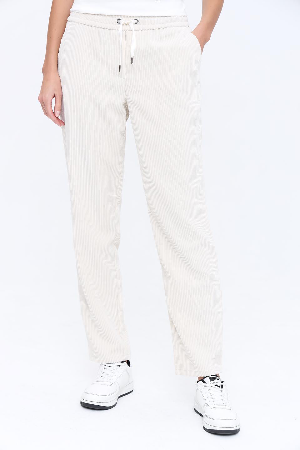 Брюки Lecomte в полоску бежевые