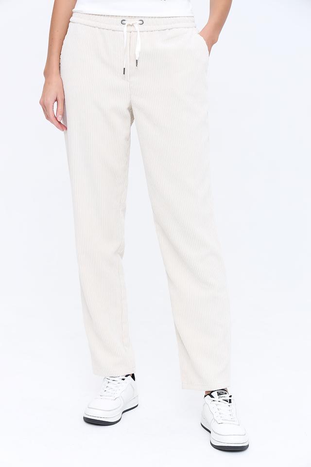 Брюки Lecomte в полоску бежевые