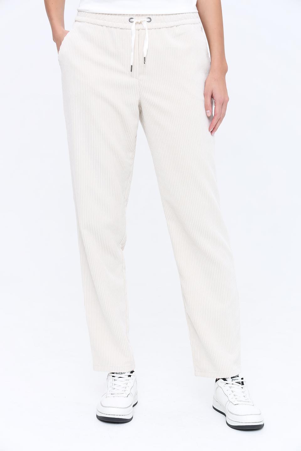 Брюки Lecomte в полоску бежевые