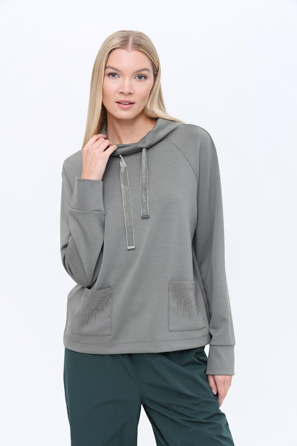 Пуловер Monari серый с карманами