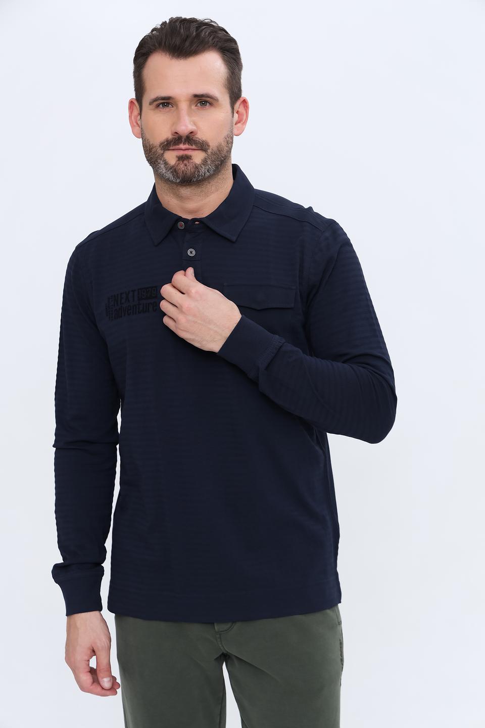 Поло Lerros с карманом темно-синее