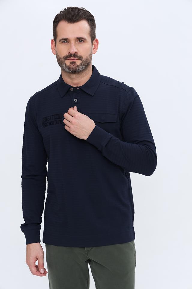 Поло Lerros с карманом темно-синее