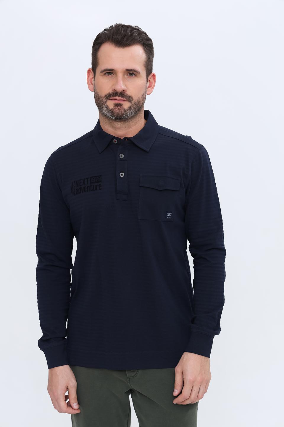 Поло Lerros с карманом темно-синее