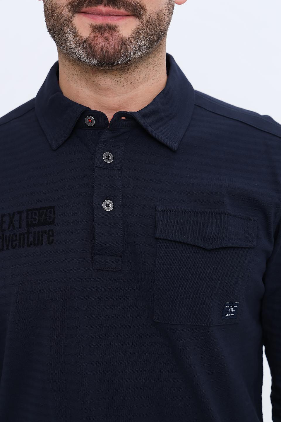 Поло Lerros с карманом темно-синее