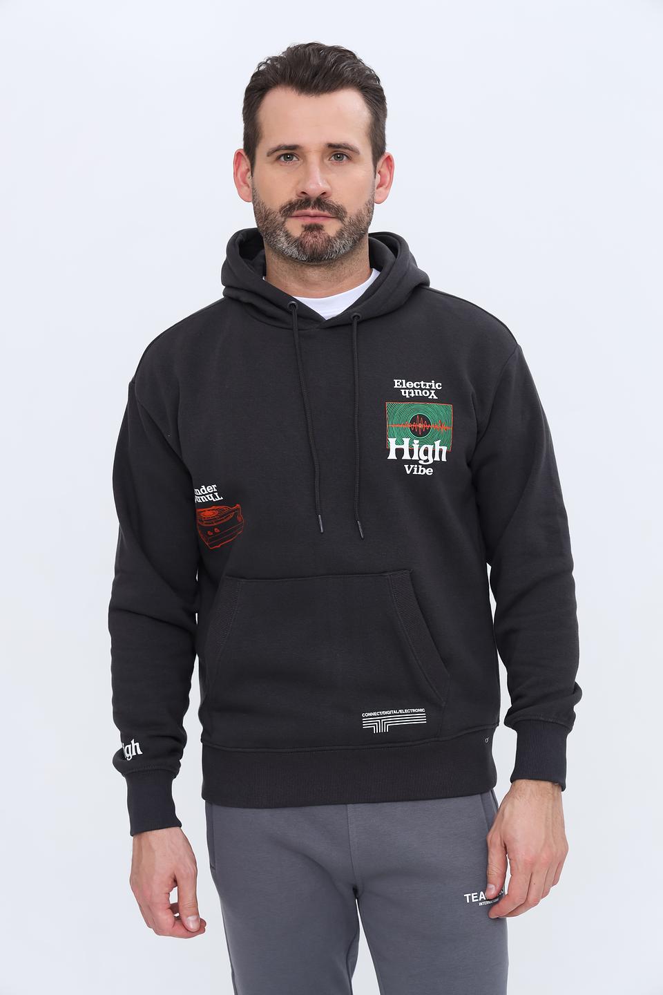 Толстовка Alcott с принтом чёрная