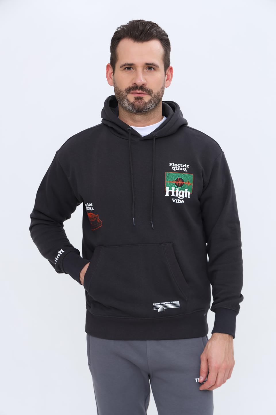 Толстовка Alcott с принтом чёрная