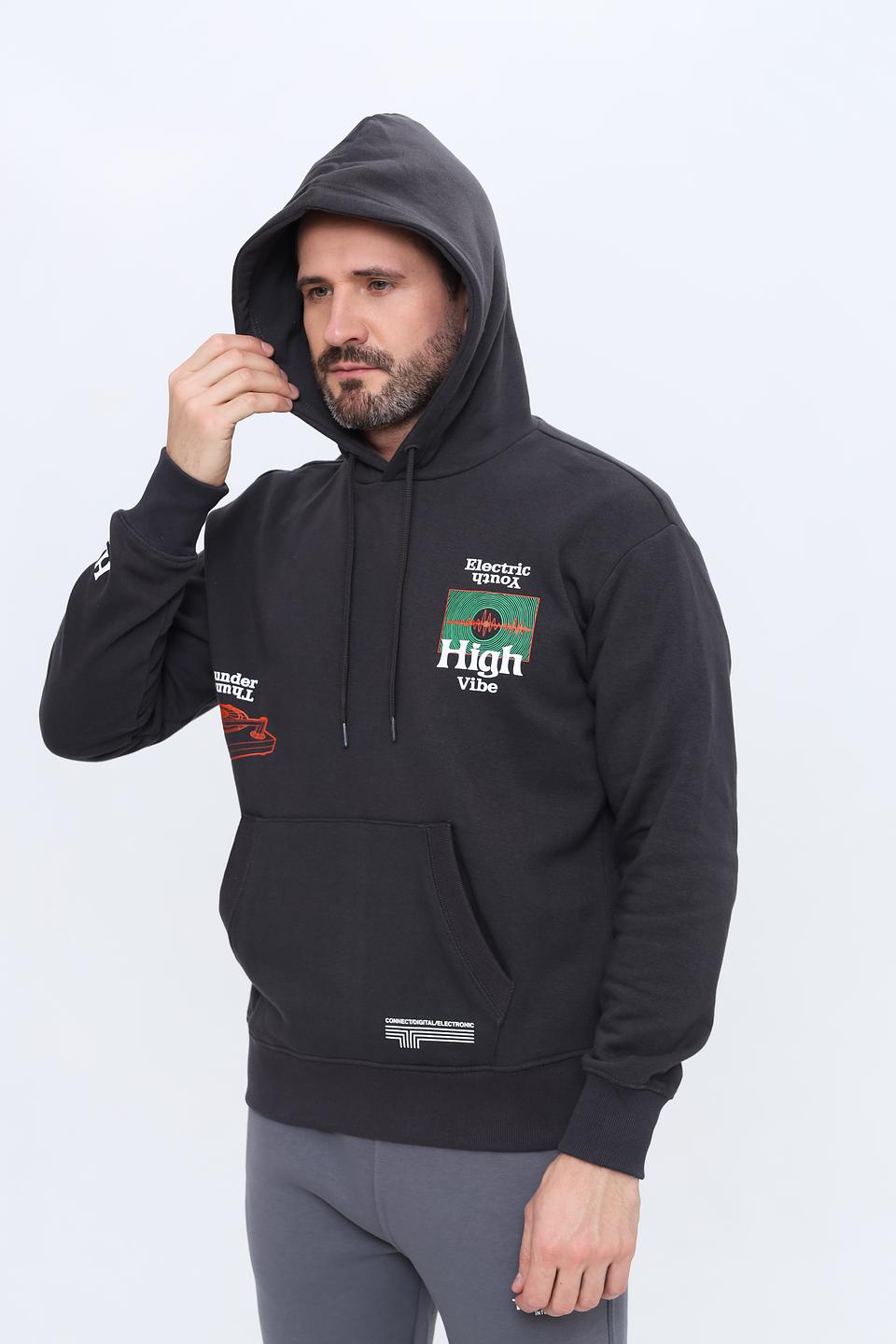 Толстовка Alcott с принтом чёрная