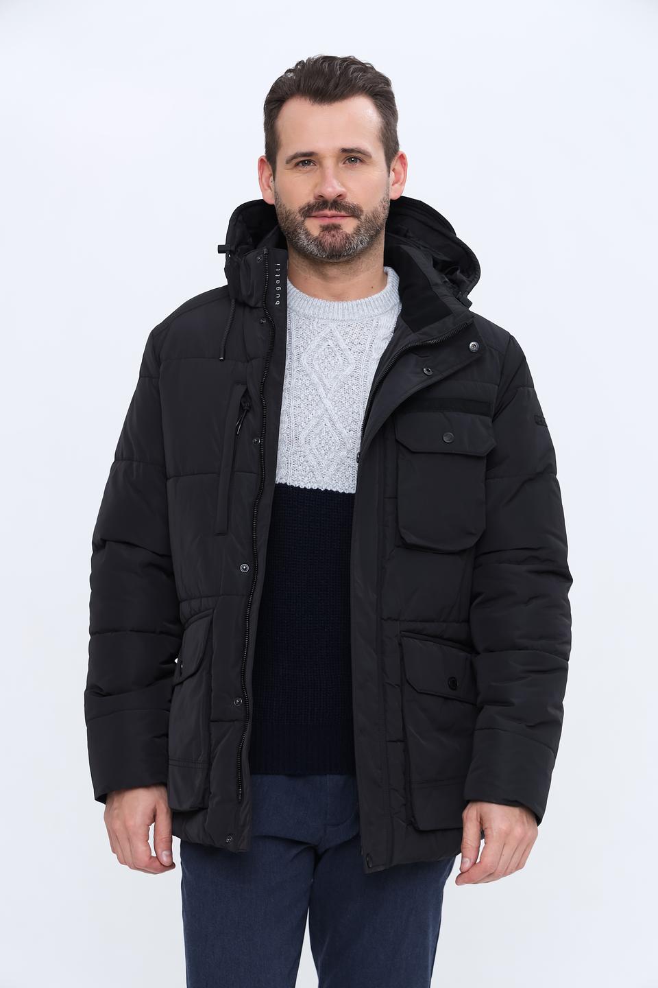Куртка Bugatti чёрная стеганая