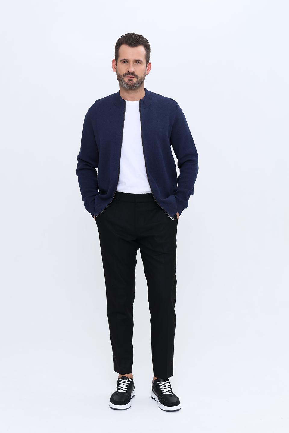 Кардиган Ragman на молнии синий