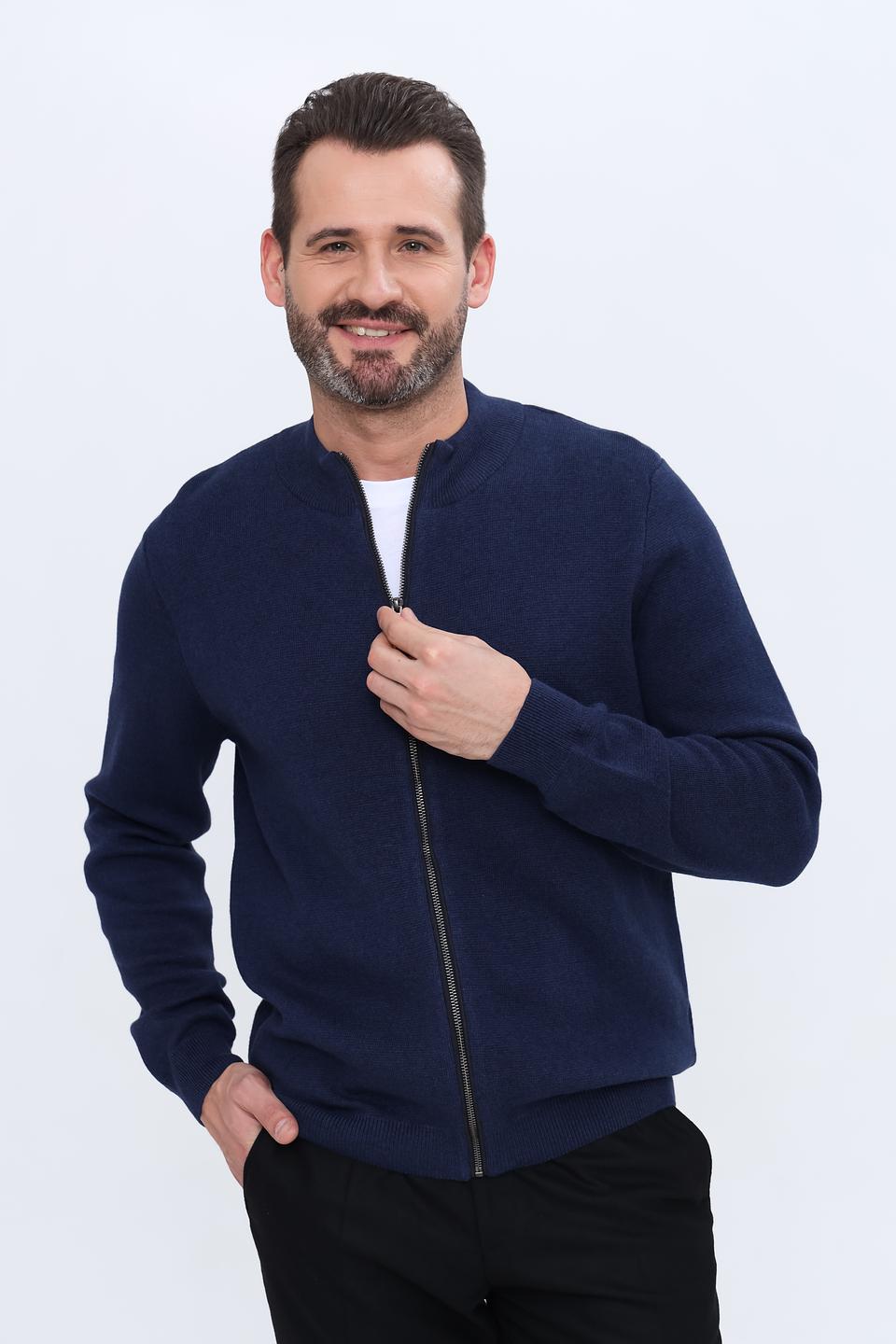 Кардиган Ragman на молнии синий