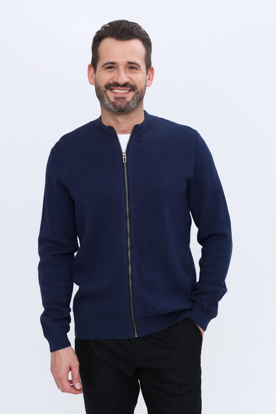 Кардиган Ragman на молнии синий