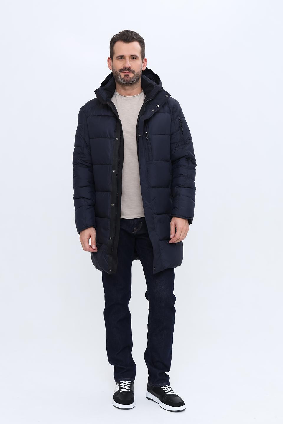 Пальто Pezzo стеганое синее