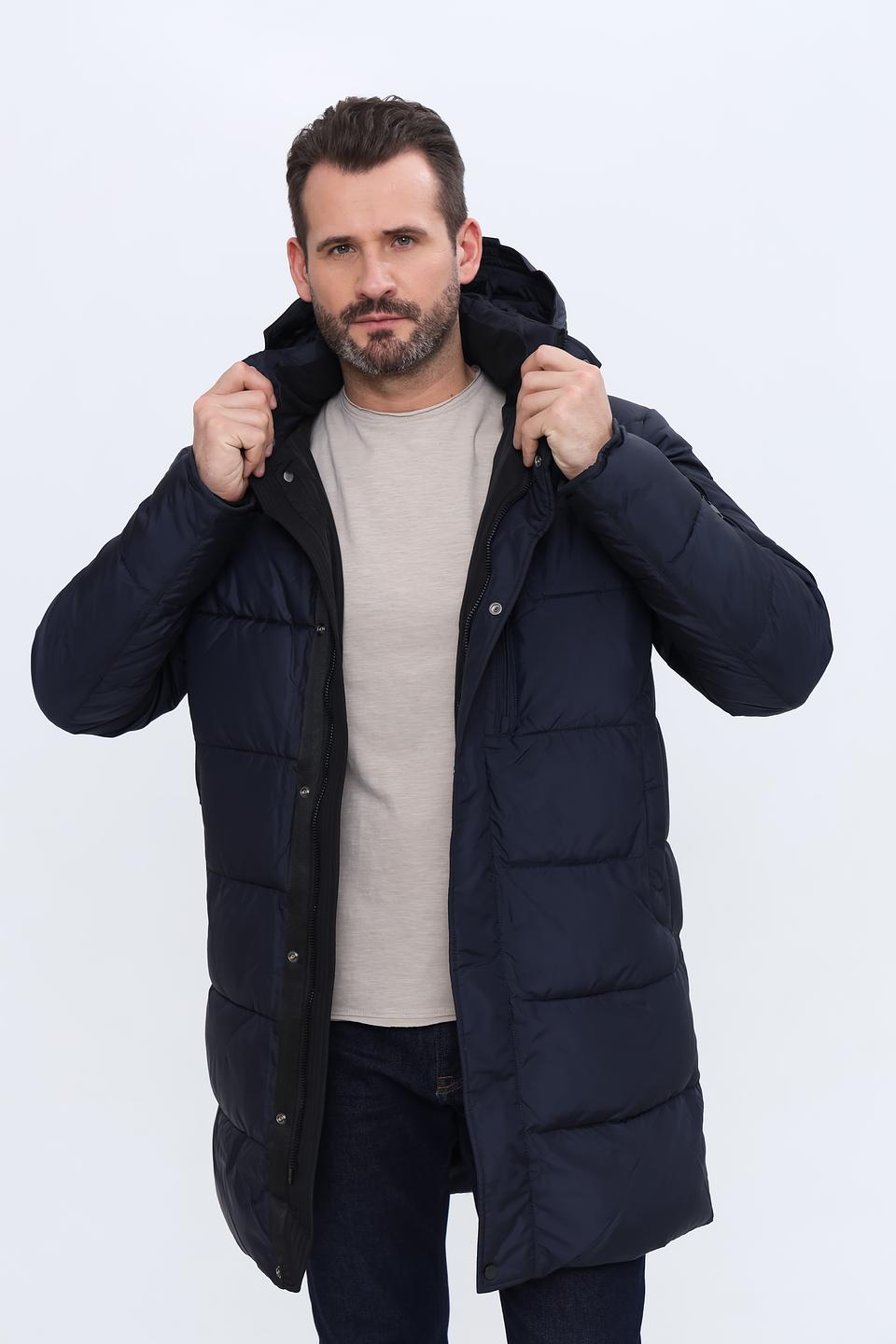 Пальто Pezzo стеганое синее