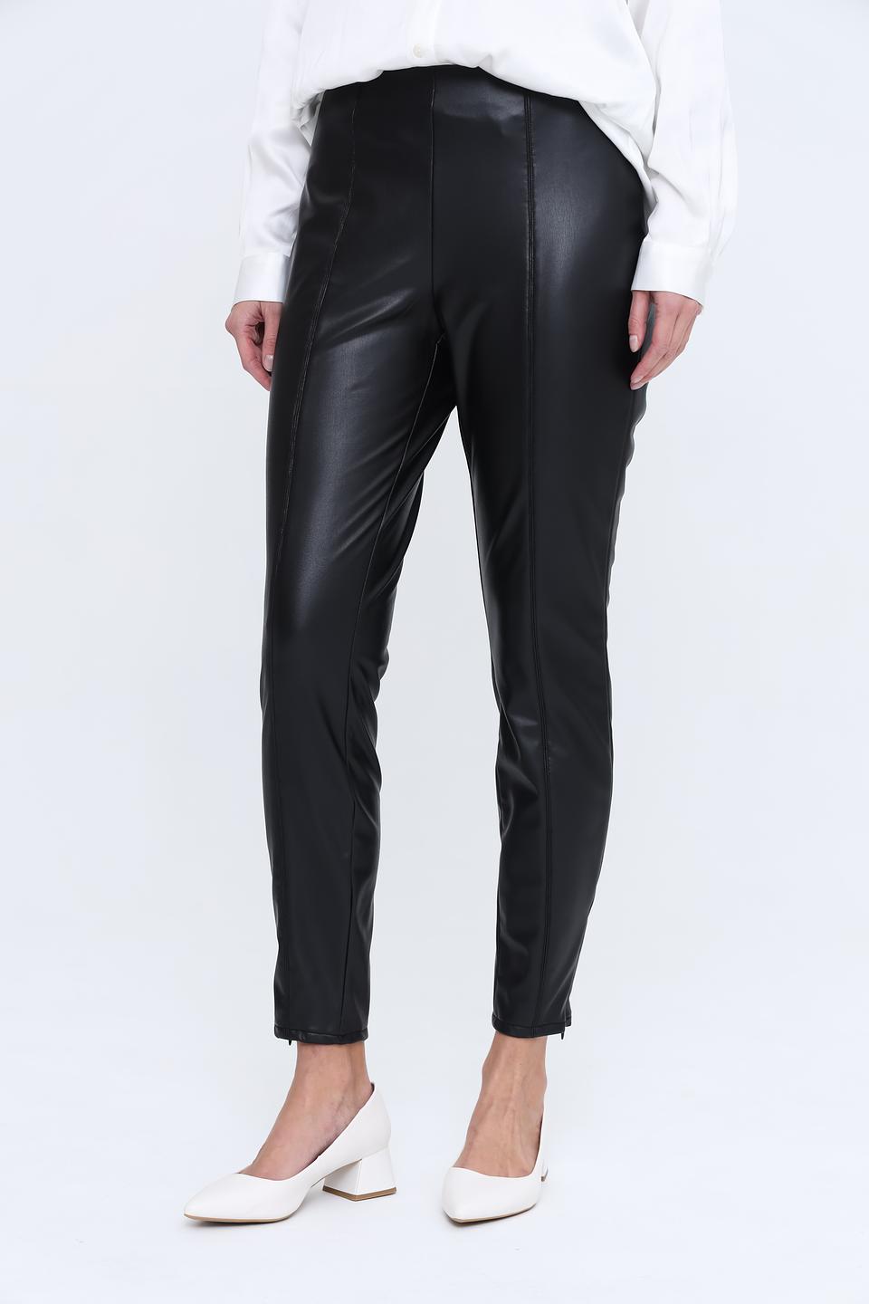 Брюки кожаные More and More черные