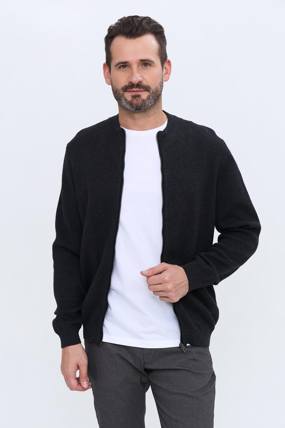 Кардиган Ragman мужской чёрный на молнии