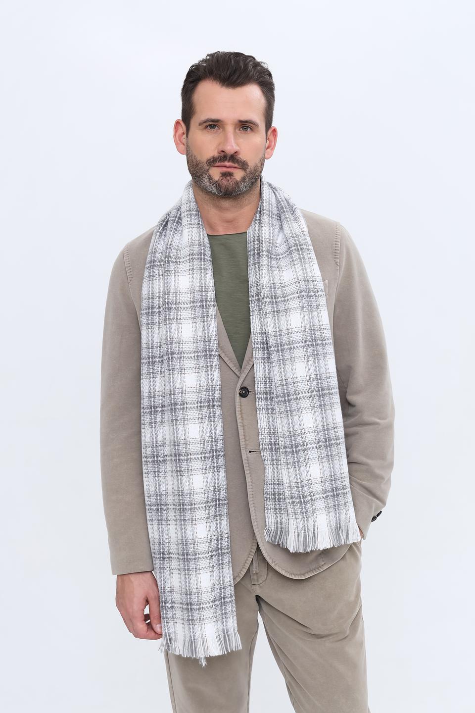 Шарф Pezzo в клетку серый