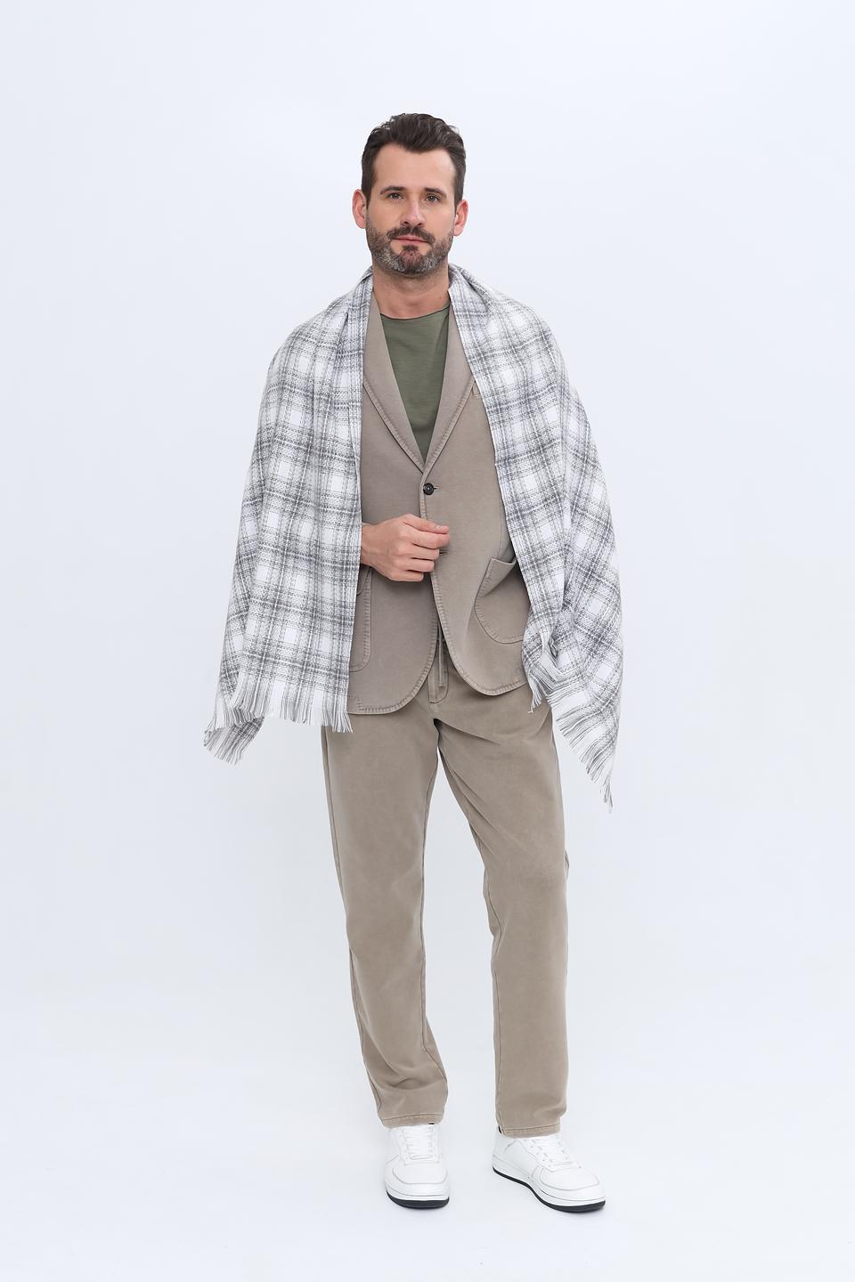 Шарф Pezzo в клетку серый