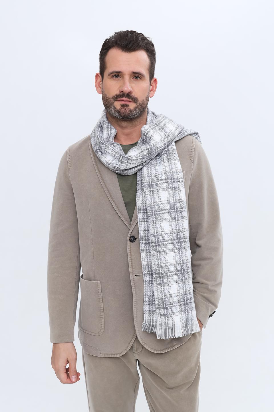 Шарф Pezzo в клетку серый