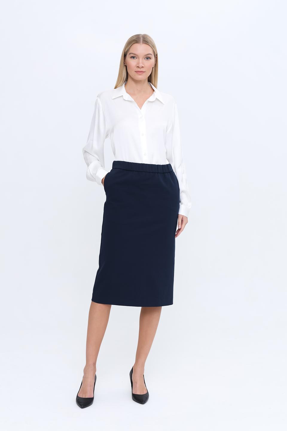 Юбка Gardeur прямого кроя темно-синяя