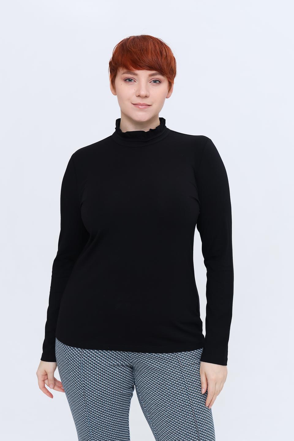 Лонгслив Gerry Weber чёрный с воротником-стойкой