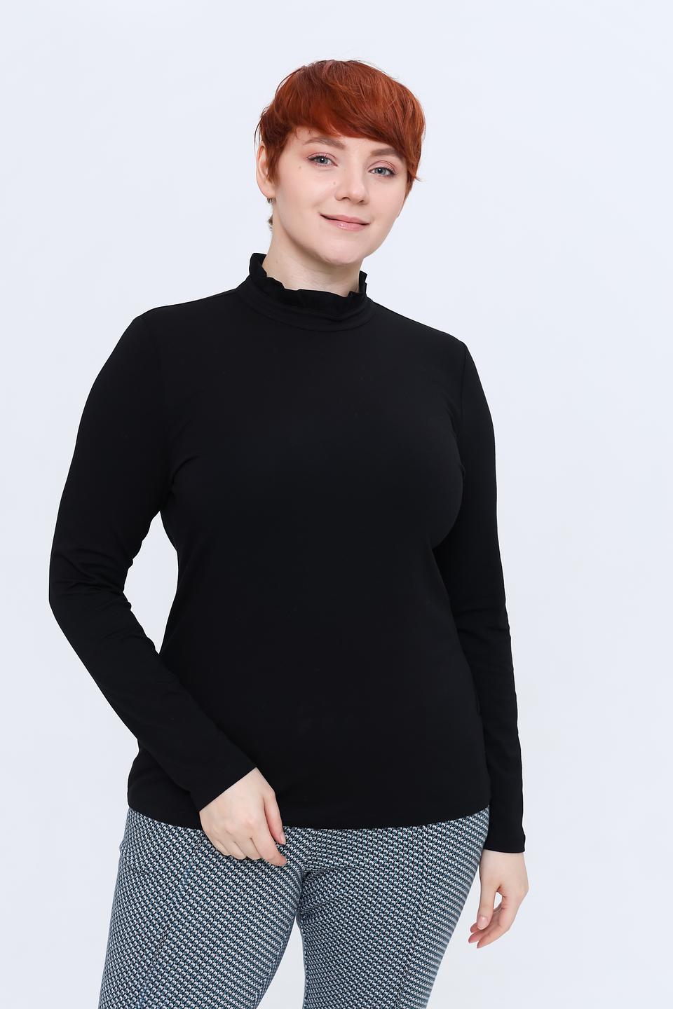 Лонгслив Gerry Weber чёрный с воротником-стойкой