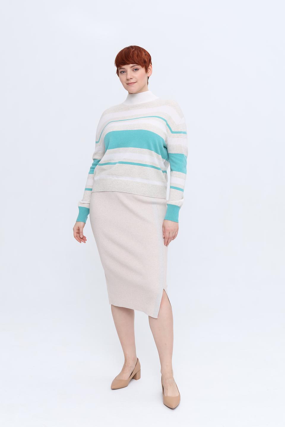 Пуловер Gerry Weber полоска бирюзовый