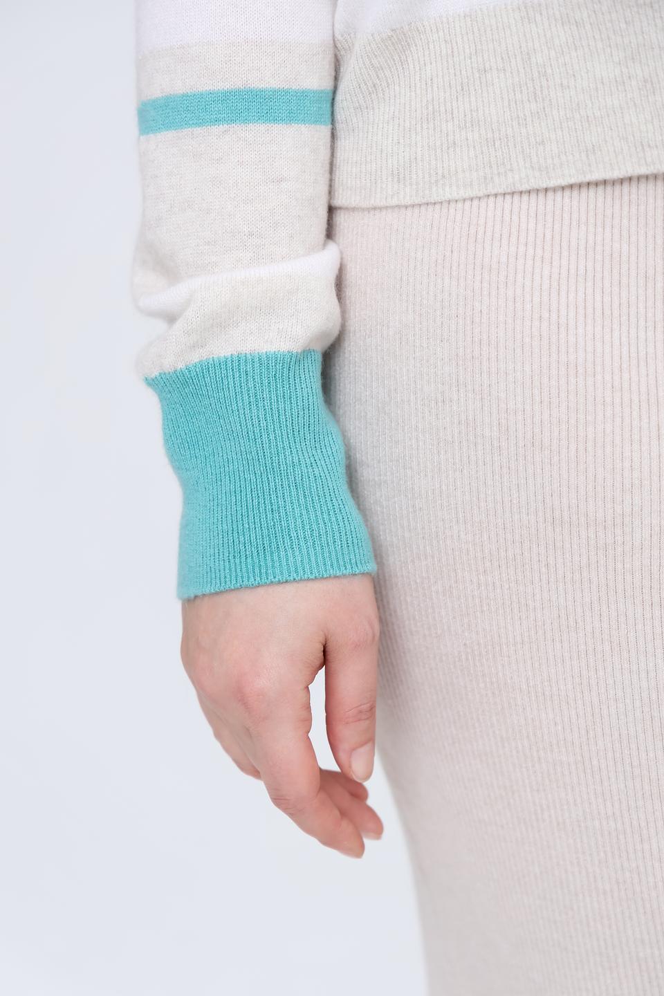 Пуловер Gerry Weber полоска бирюзовый