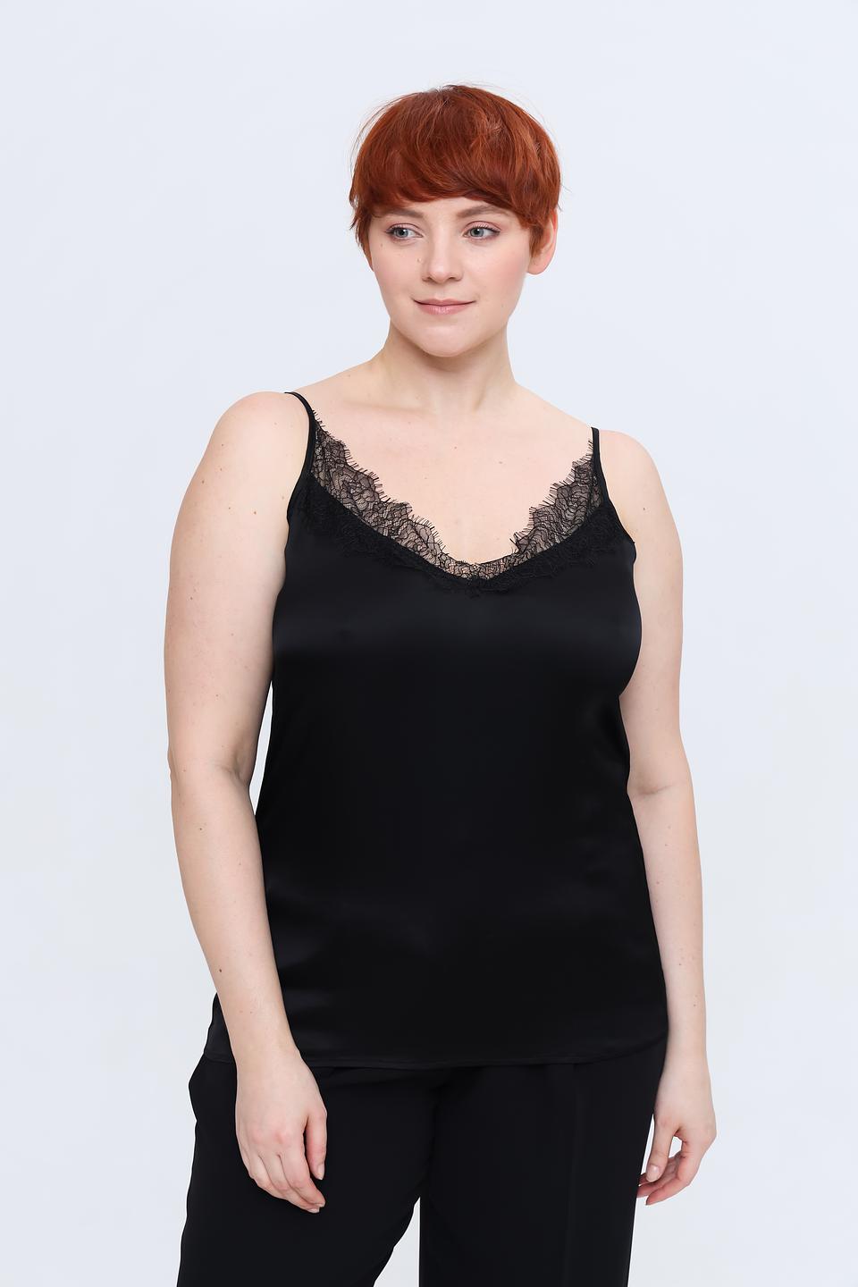 Топ Gerry Weber с кружевом черный