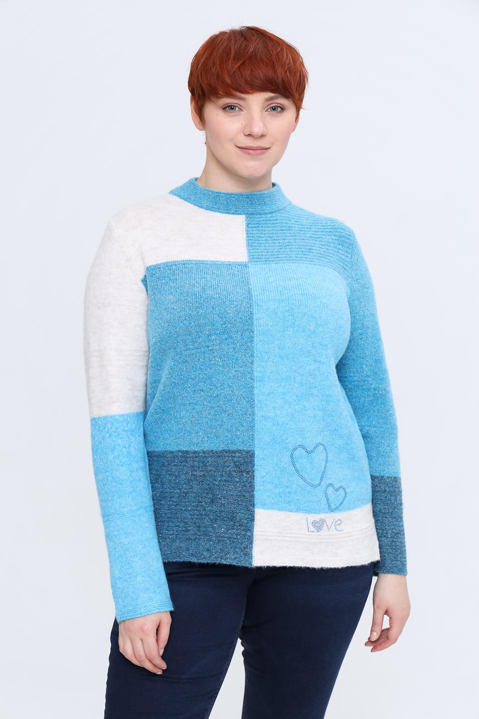 Пуловер Rabe collection в полоску голубой