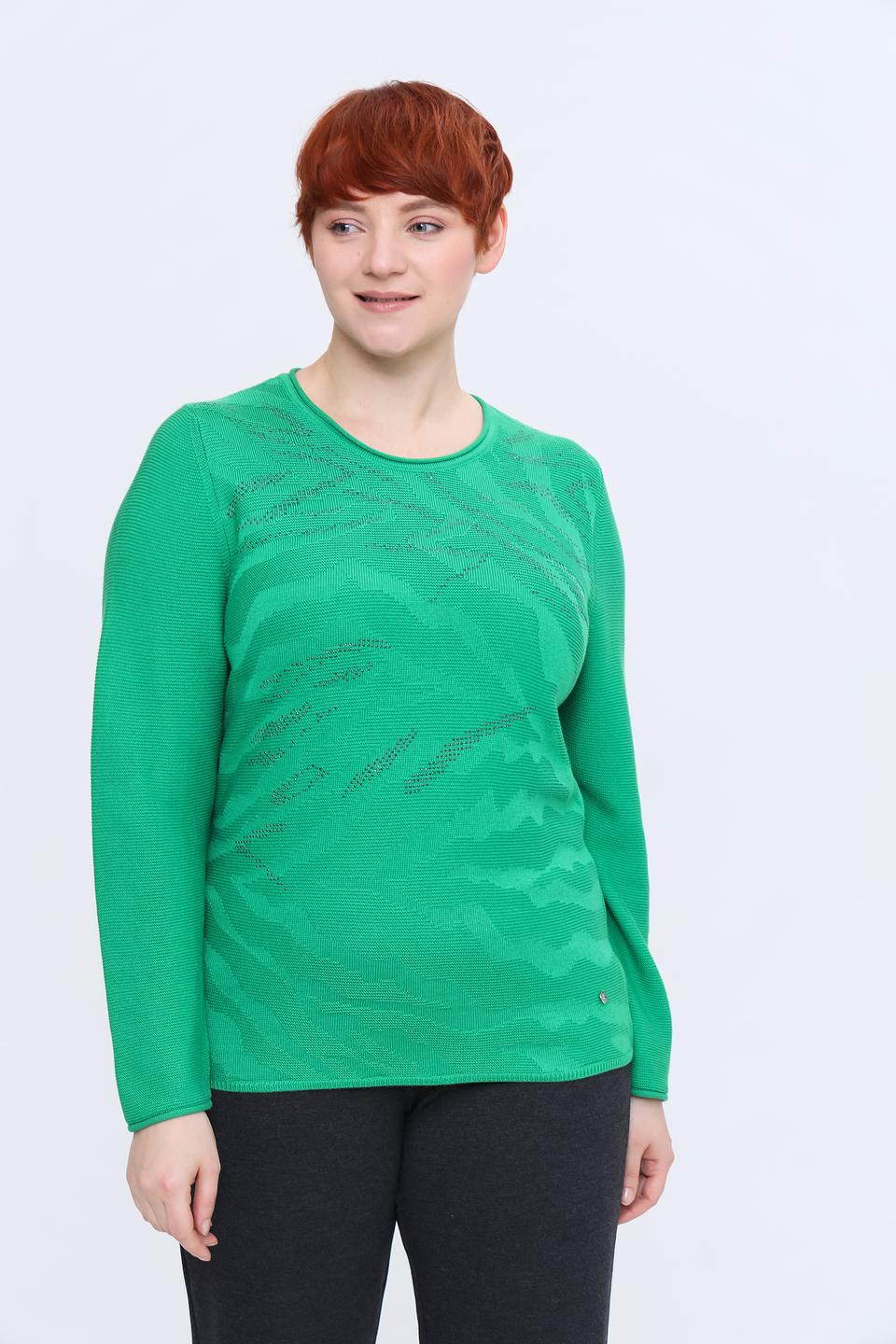 Пуловер Rabe collection зелёный с узором