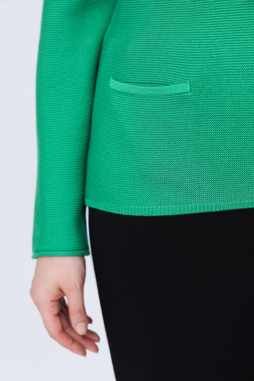 Пуловер Rabe collection зелёный с карманами