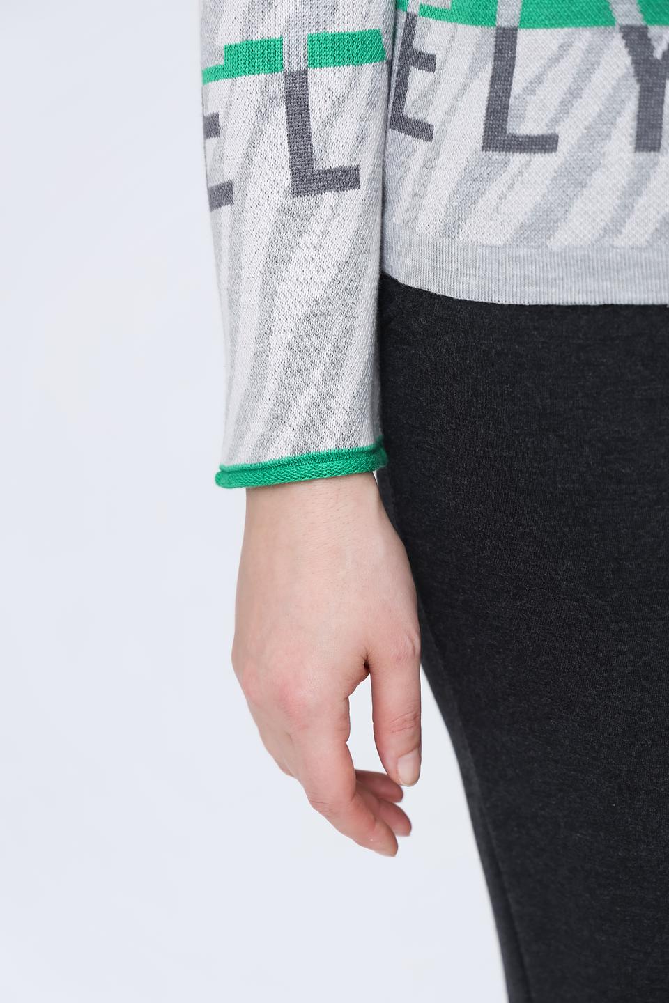 Пуловер Rabe collection с зелёной отделкой