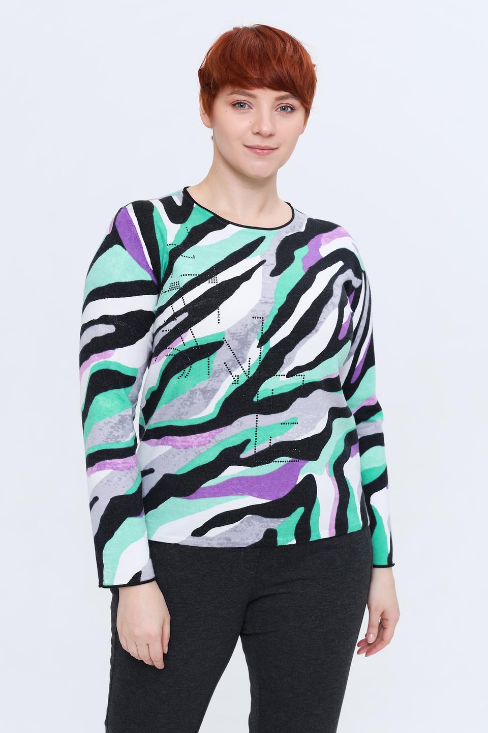 Пуловер Rabe collection зелёный принт