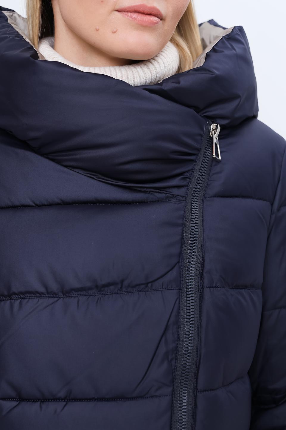 Пальто Pezzo стеганое тёмно-синее
