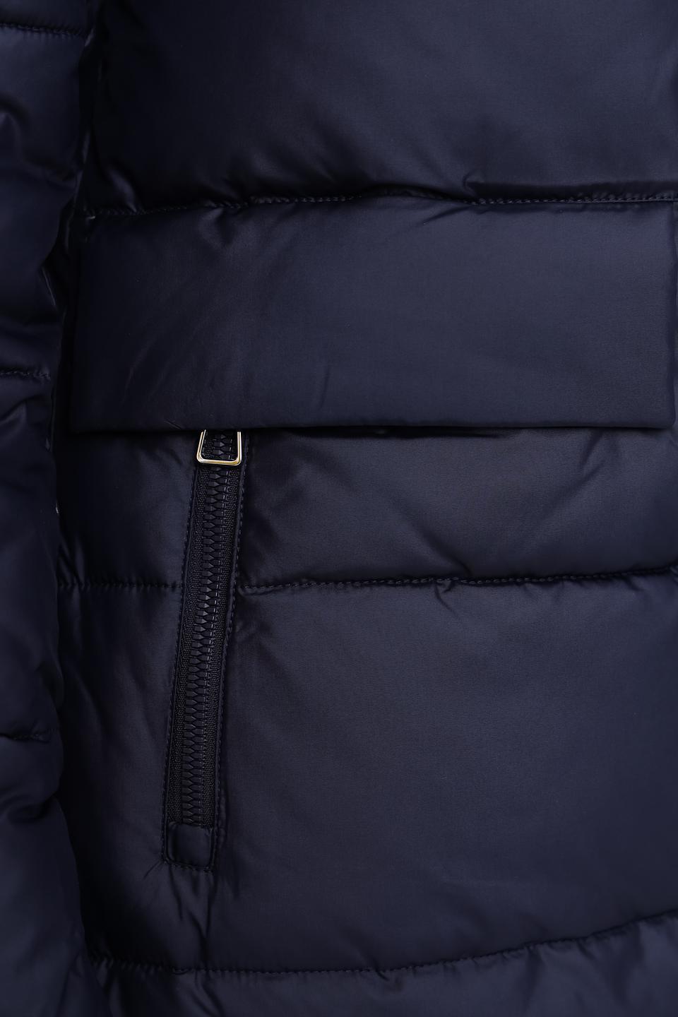 Пальто Pezzo стеганое тёмно-синее